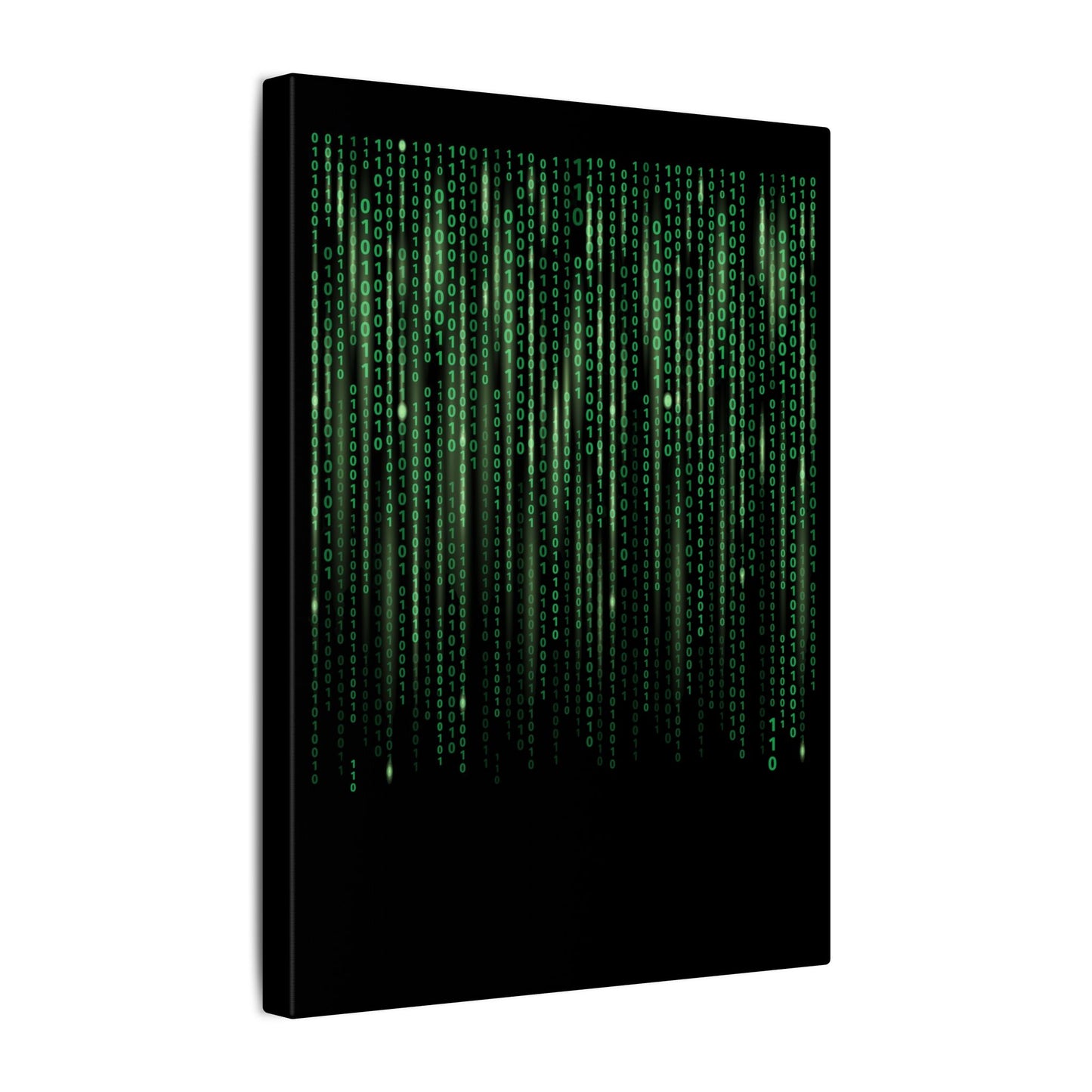 Binary Code Black Wall Canvas