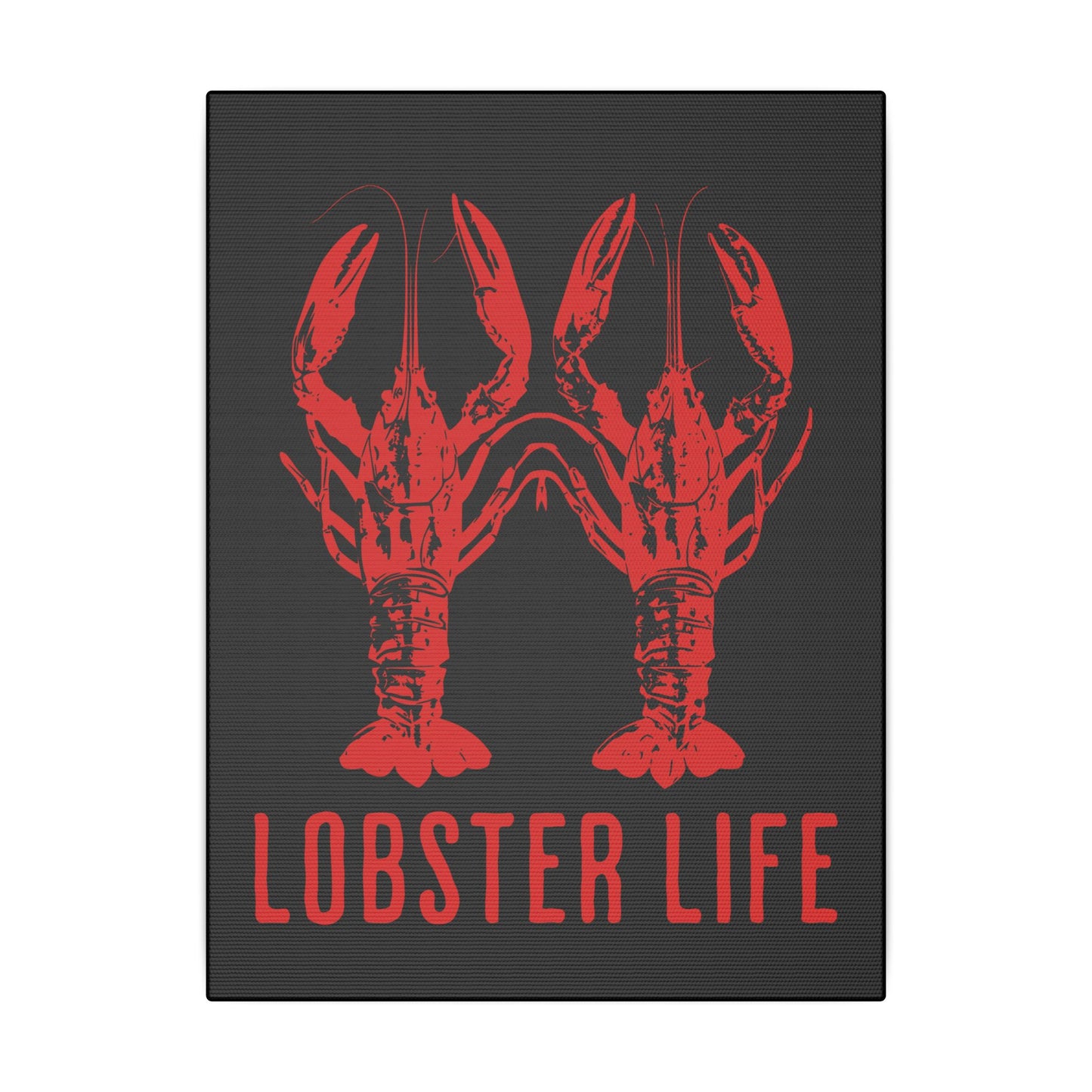 Lobster Life Black Wall Canvas