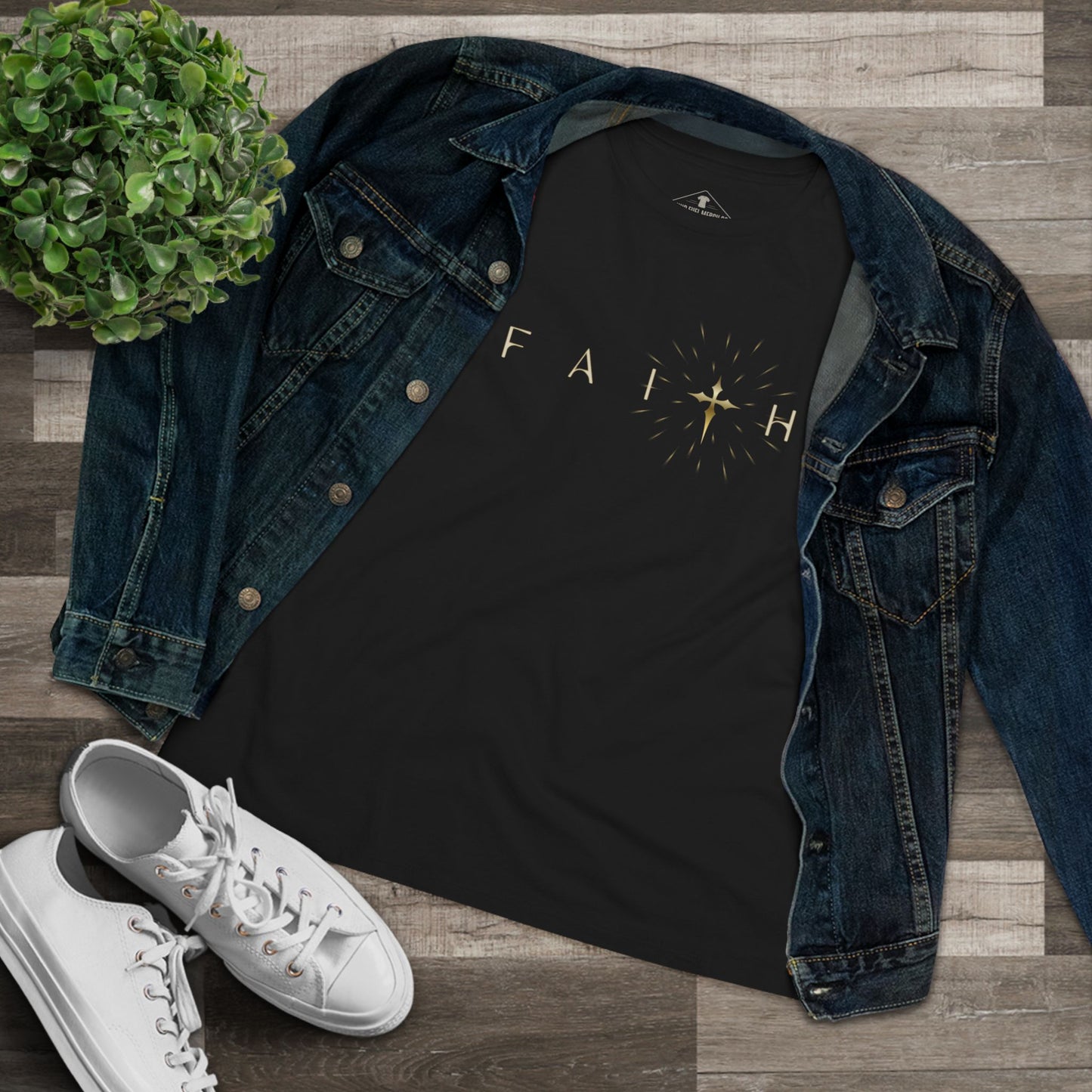 Shining Faith Black Womens T-Shirt