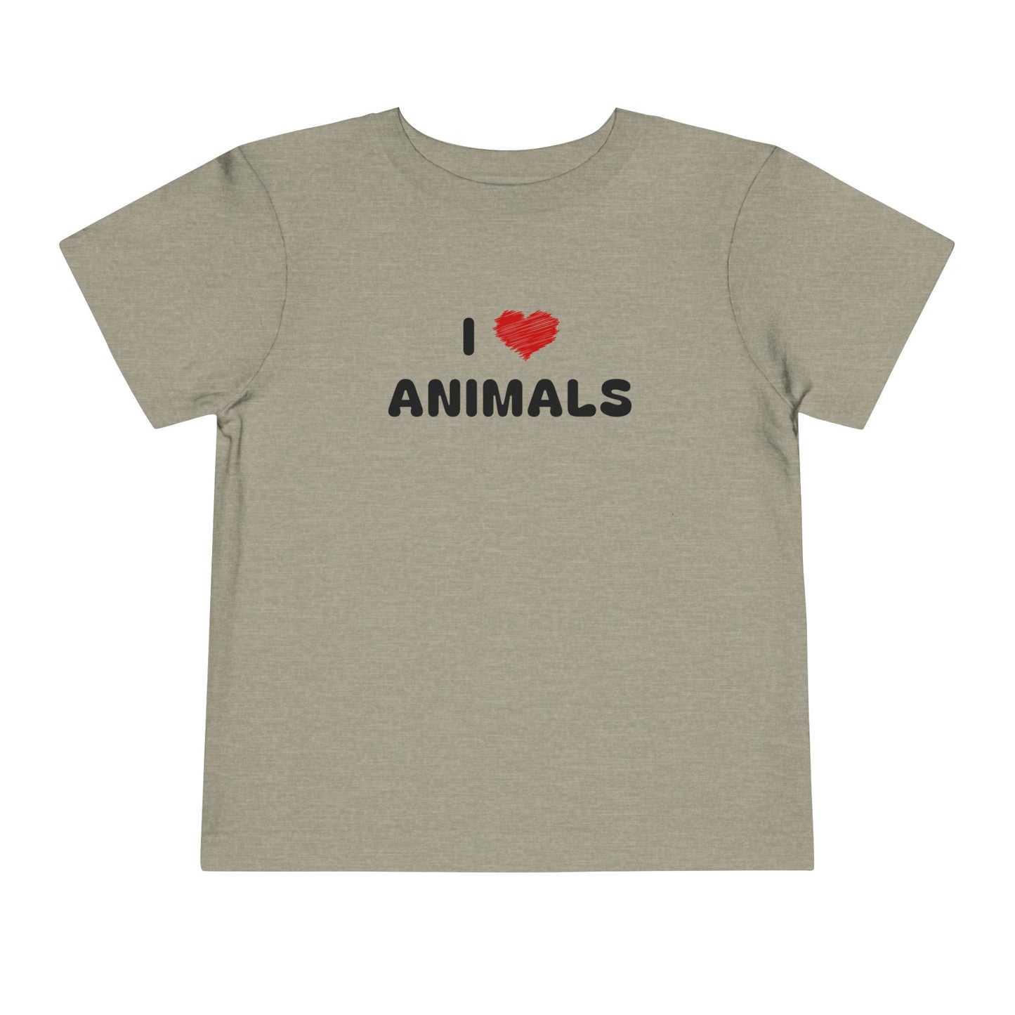 I Love Animals Grey Toddler T-Shirt