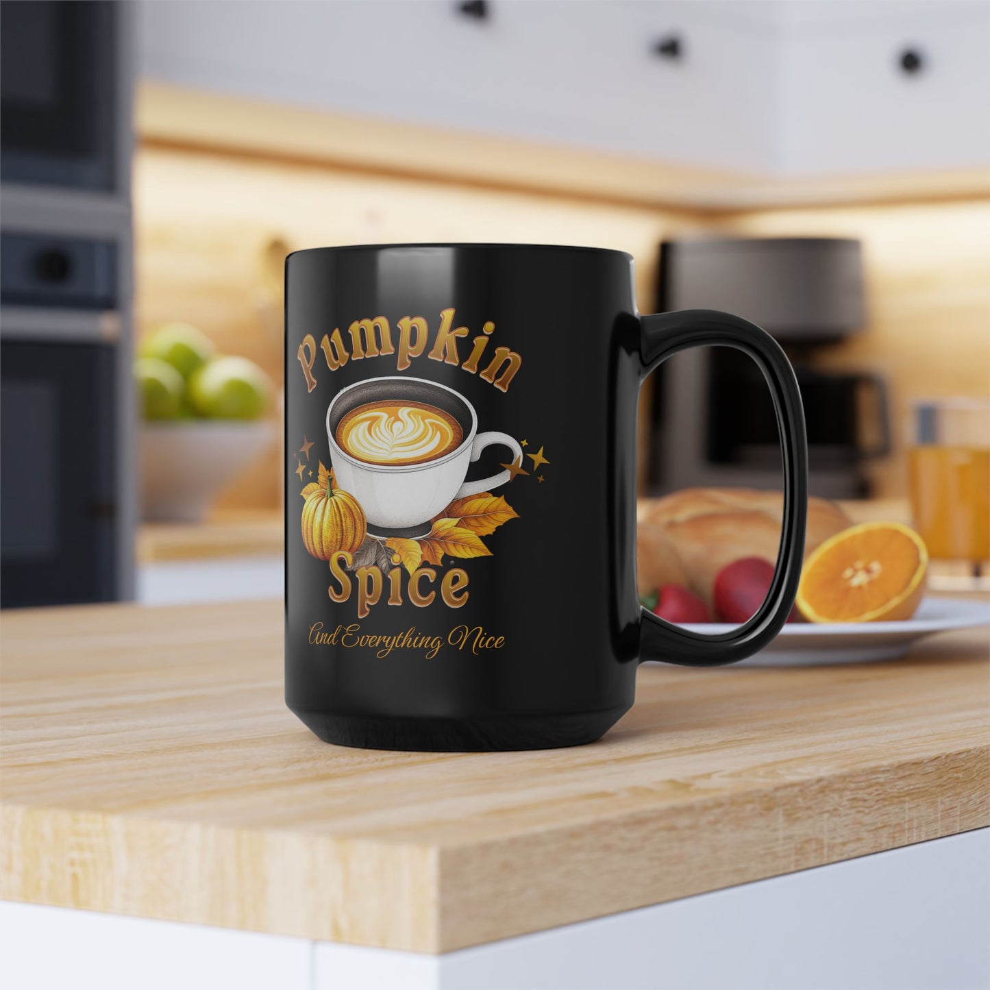 Pumpkin Spice Fall Black Mug