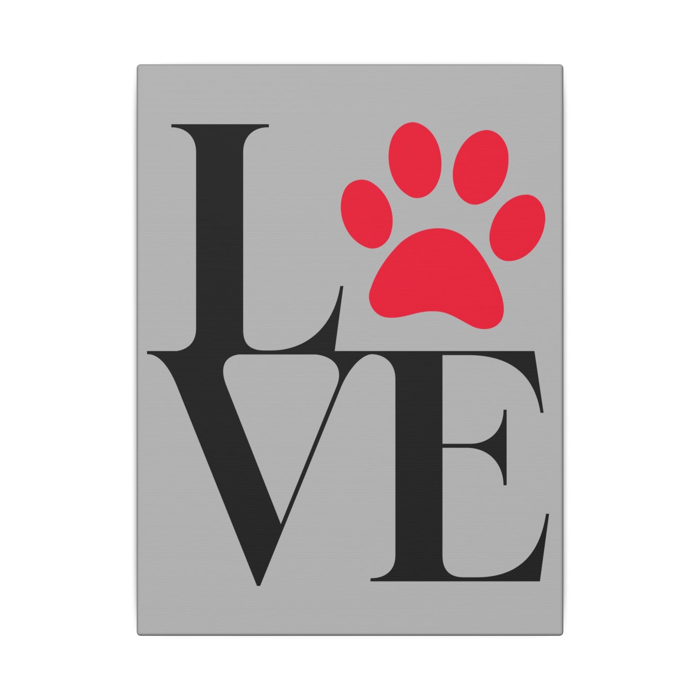 Paw Print Love Grey Wall Canvas
