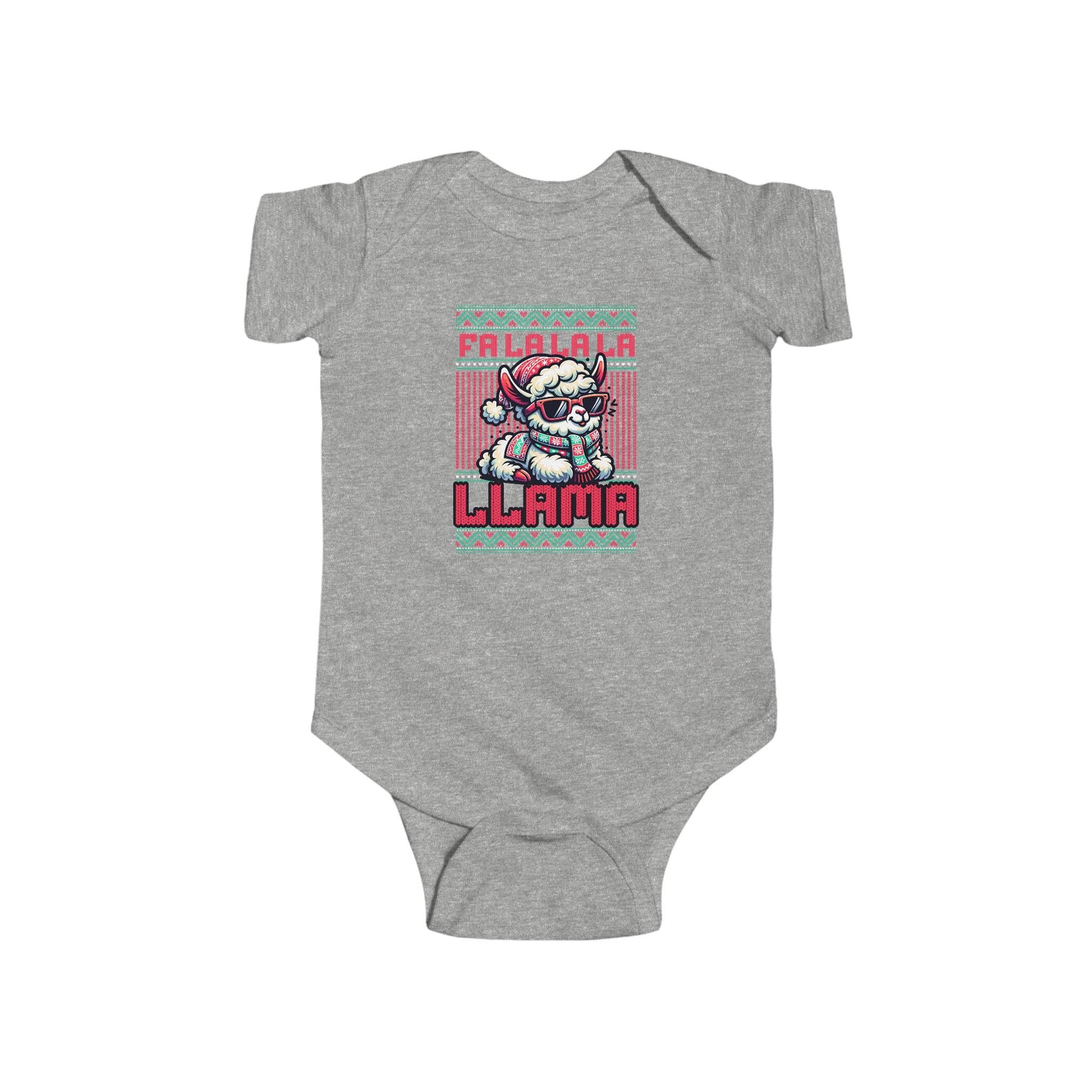 Fa La La La Llama Grey Baby Onesie