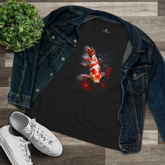 Koi Fish Black Womens T-Shirt