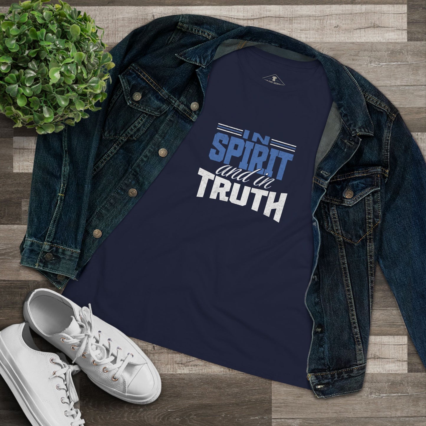 In Spirit And In Truth Navy Womens T-Shirt
