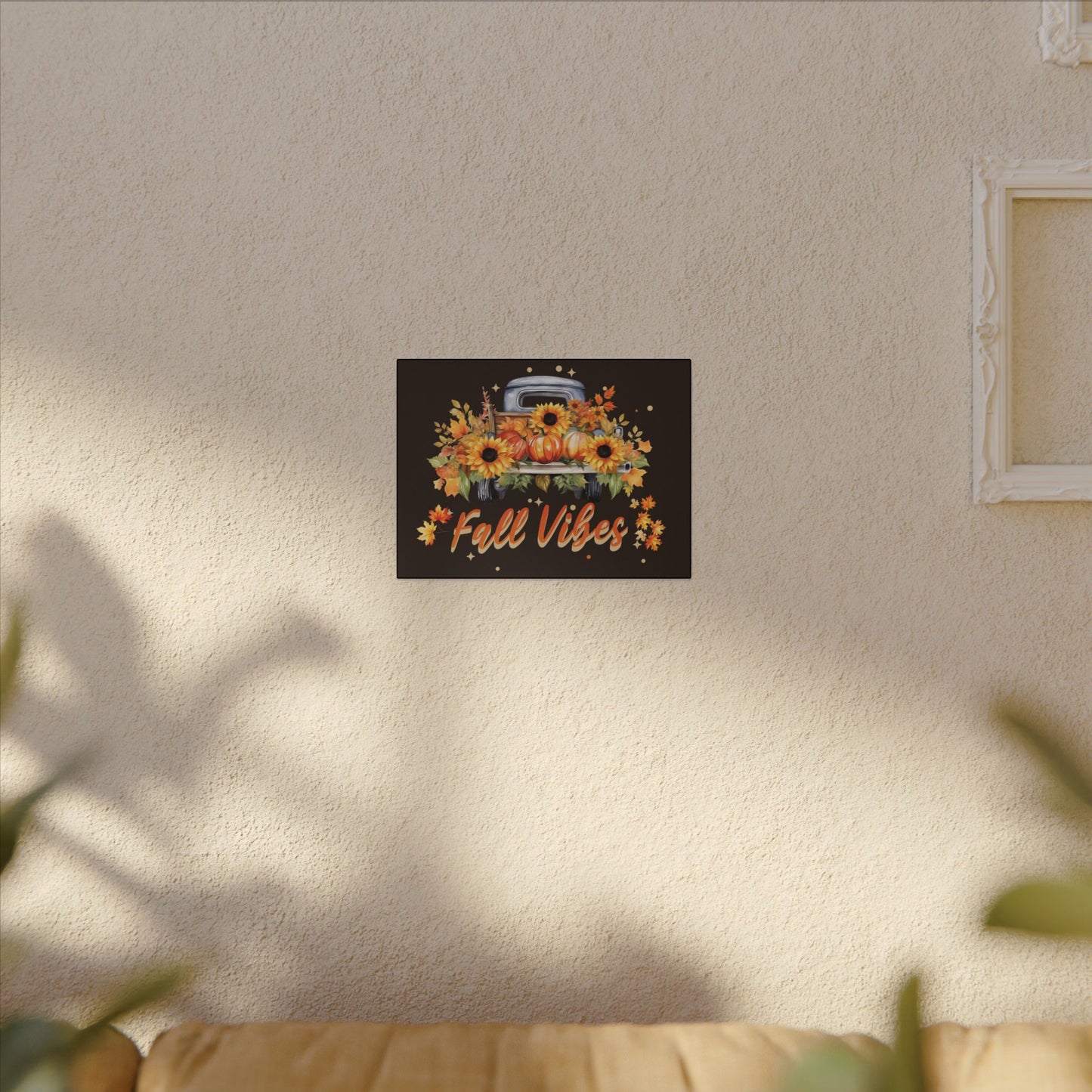 Fall Vibes Brown Wall Canvas