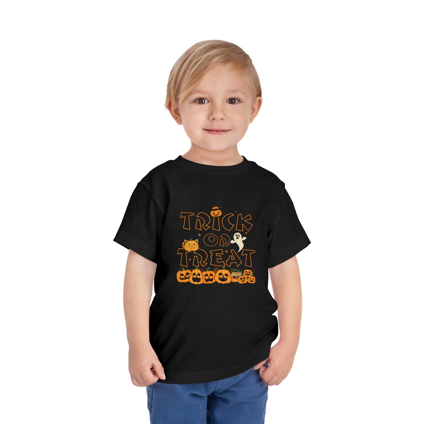 Trick Or Treat Halloween Black Toddler T-Shirt