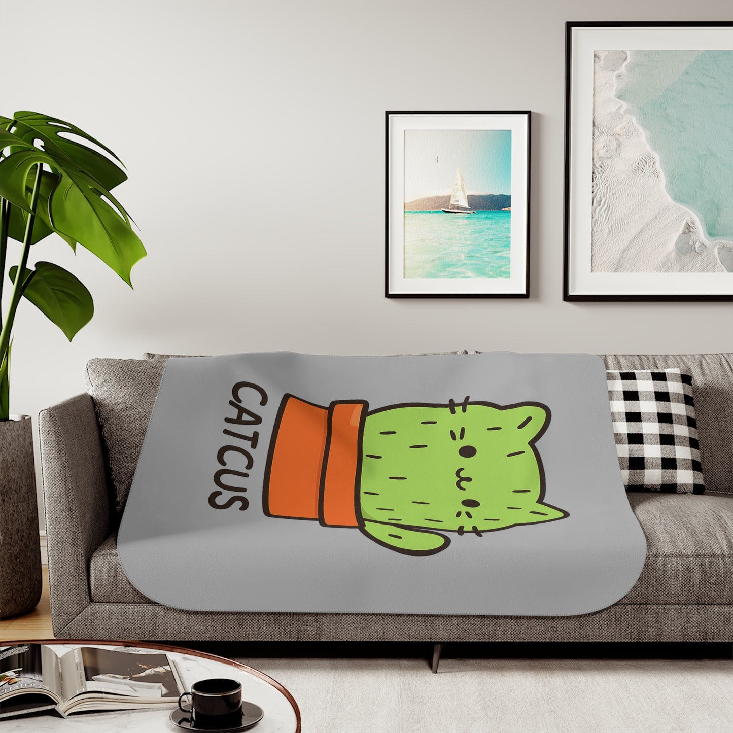 Catcus Sherpa Blanket