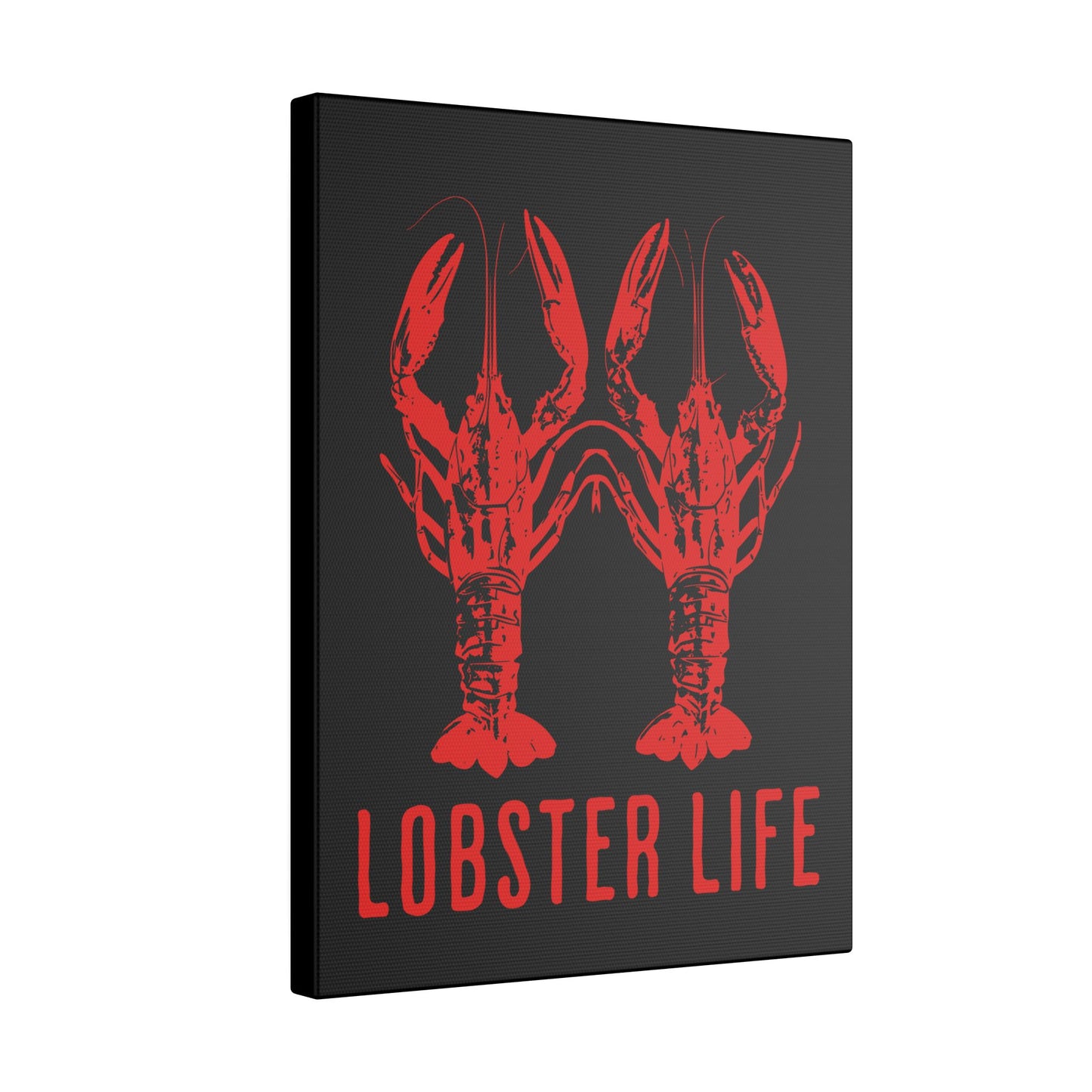 Lobster Life Black Wall Canvas