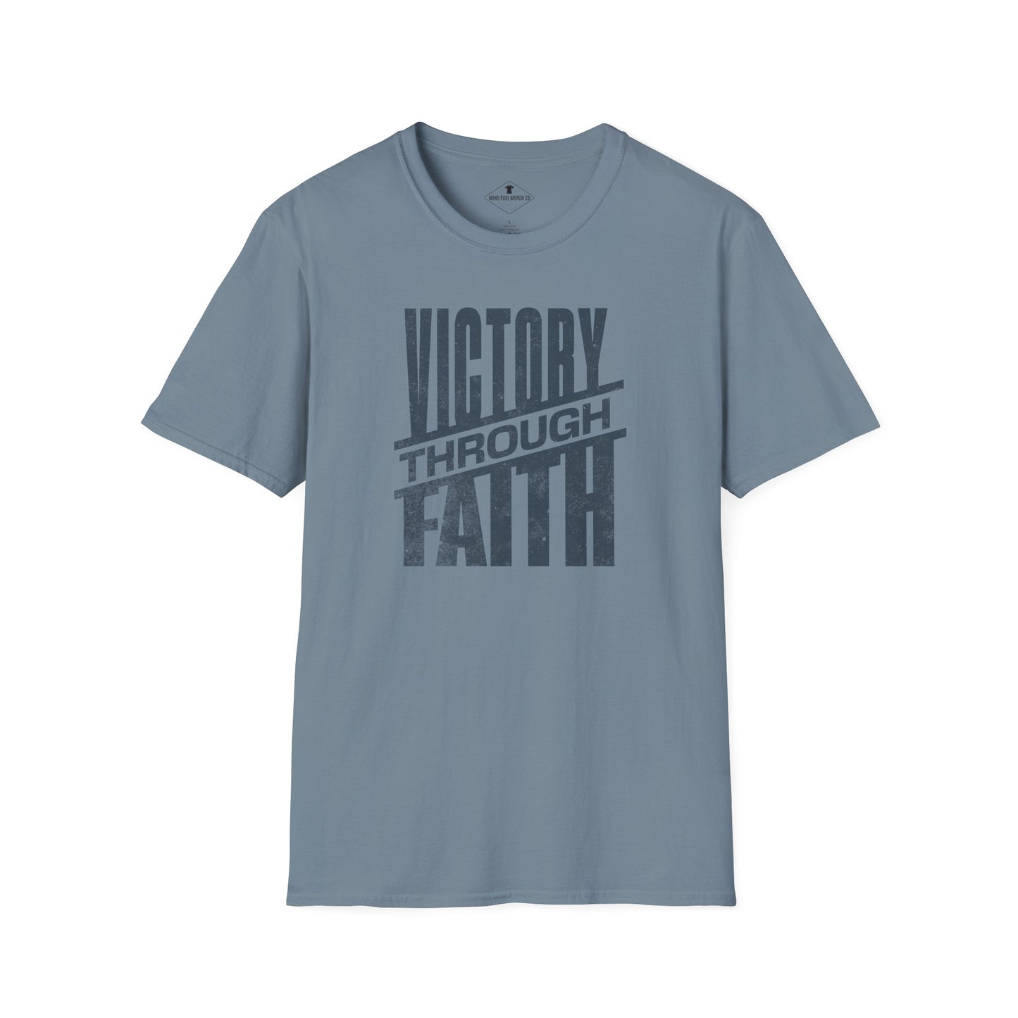 Victory Through Faith Slate Blue T-Shirt