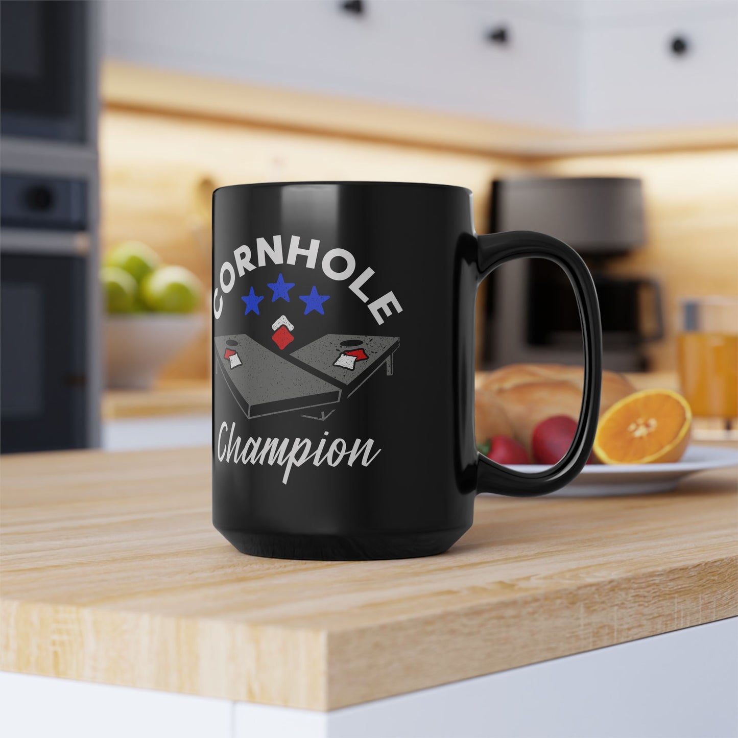 Cornhole Champion Black Mug