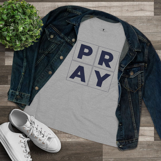 Pray Grey Womens T-Shirt