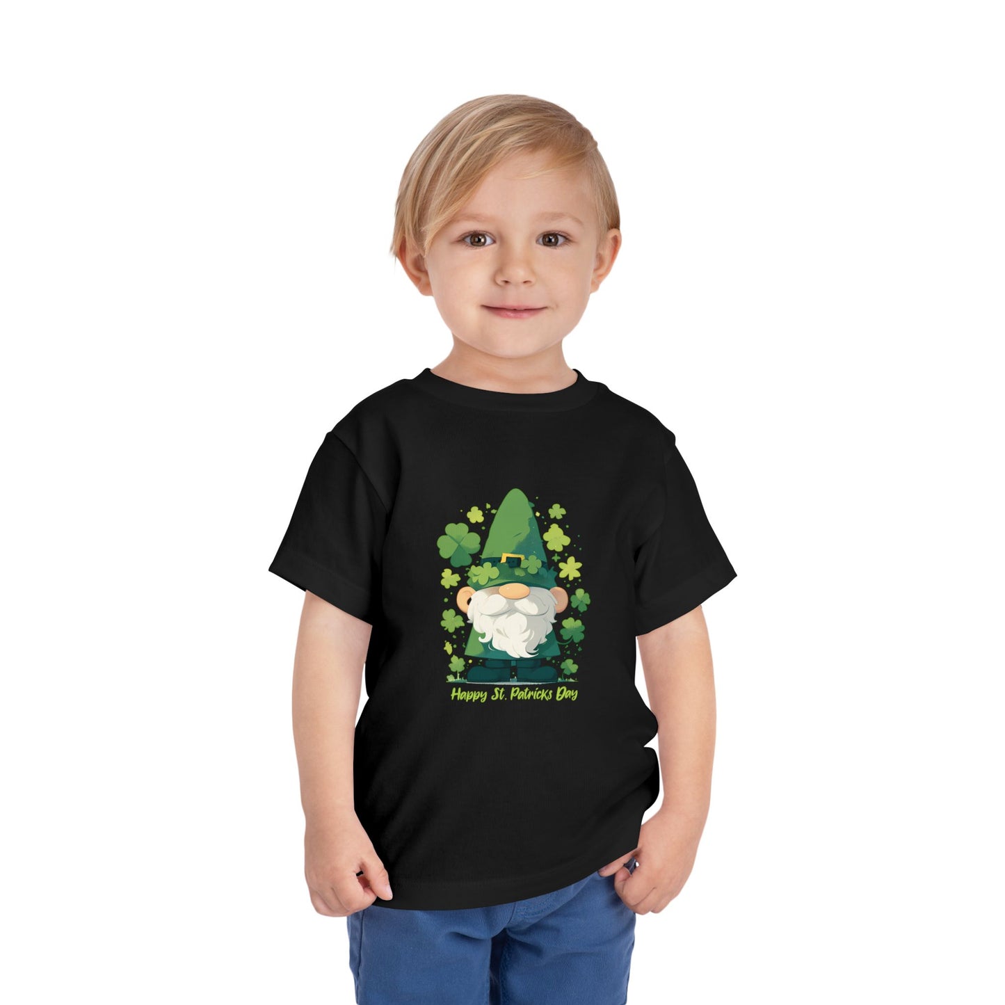St. Patrick's Day Gnome Black Toddler T-Shirt