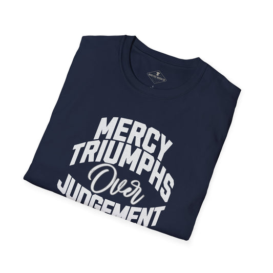 Mercy Triumphs Over Judgement Navy Blue T-Shirt