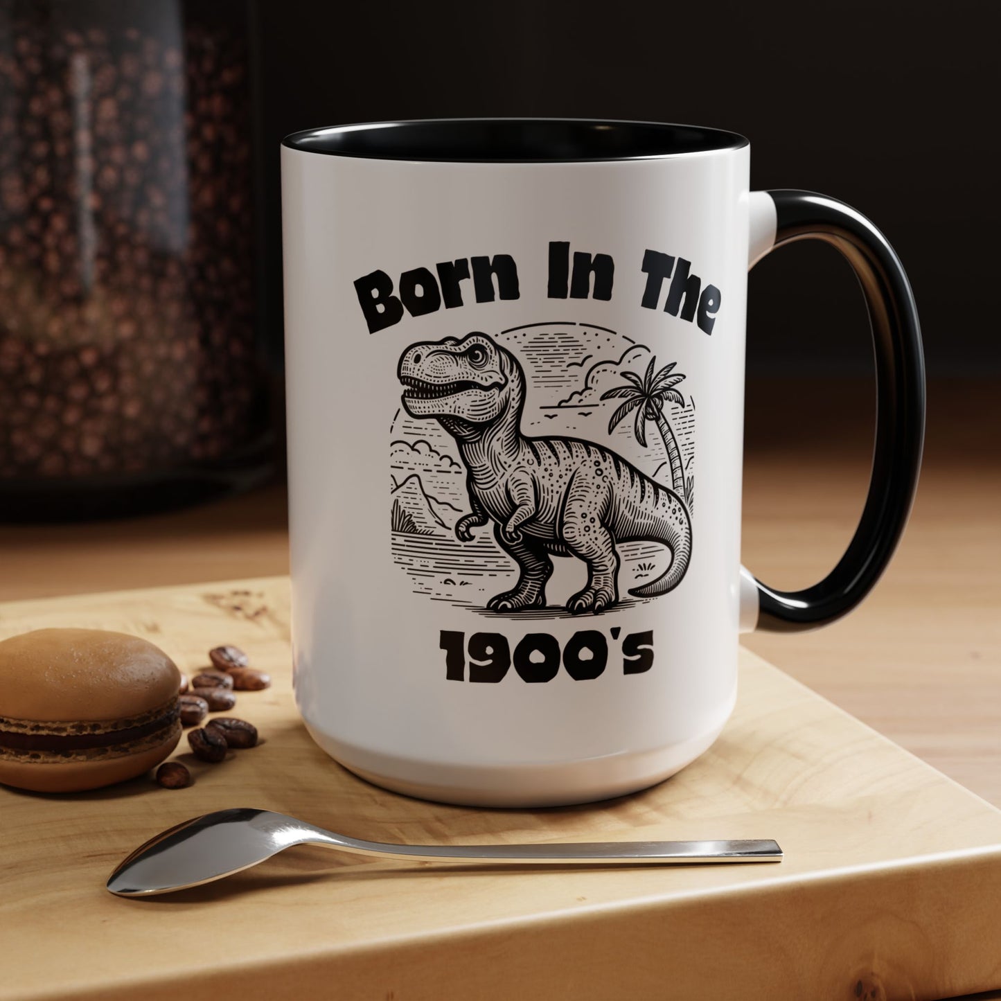 Born In The 1900's Black Accent Mug