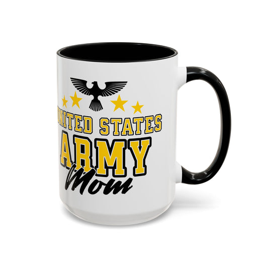 US Army Mom Black Accent Mug