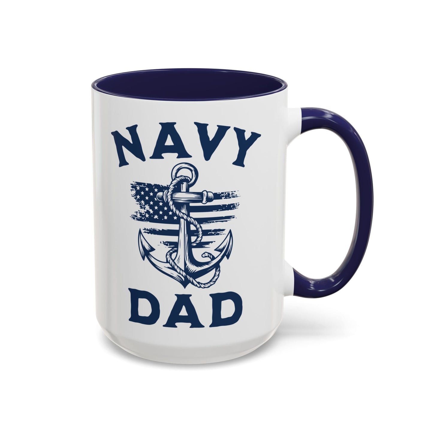 Navy Dad Blue Accent Mug