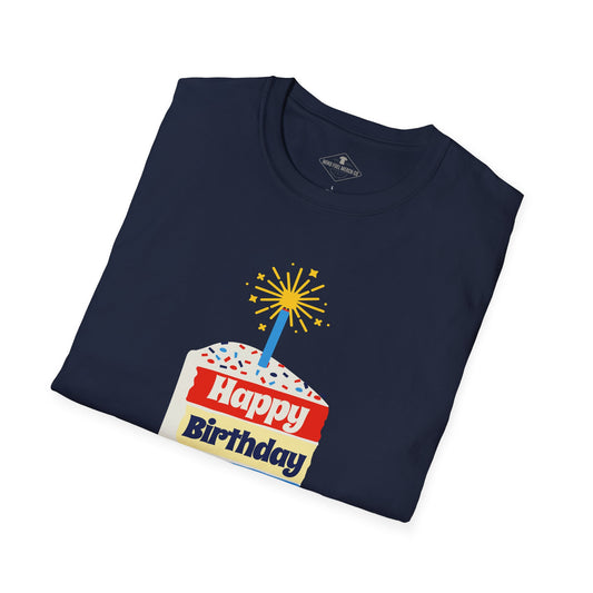 America 250th Birthday Cake Navy Blue T-Shirt