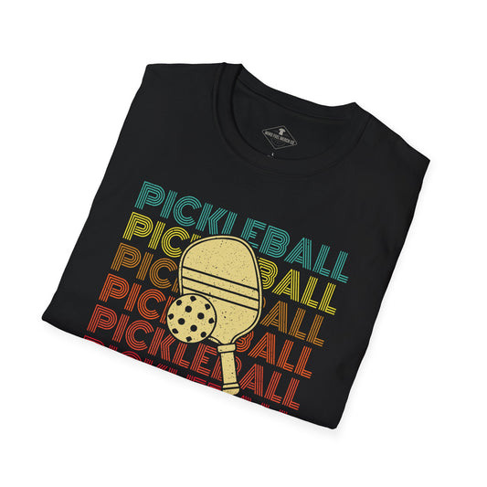 Pickleball Retro Black T-Shirt