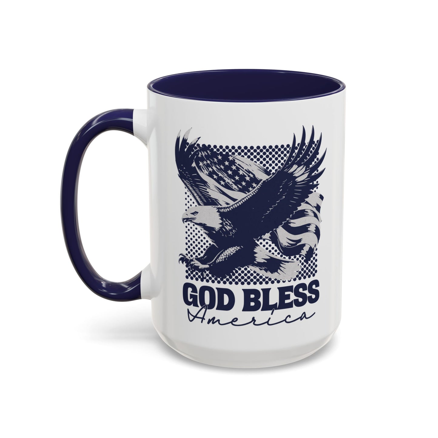 God Bless America Navy Accent Mug