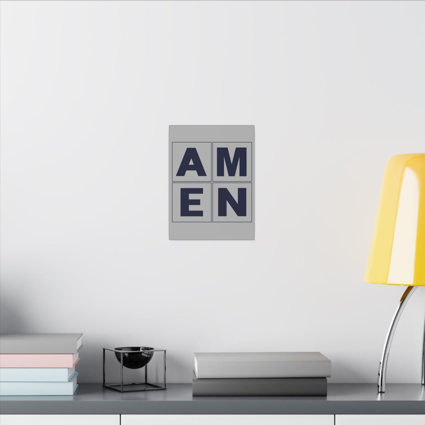 Amen Grey Wall Canvas
