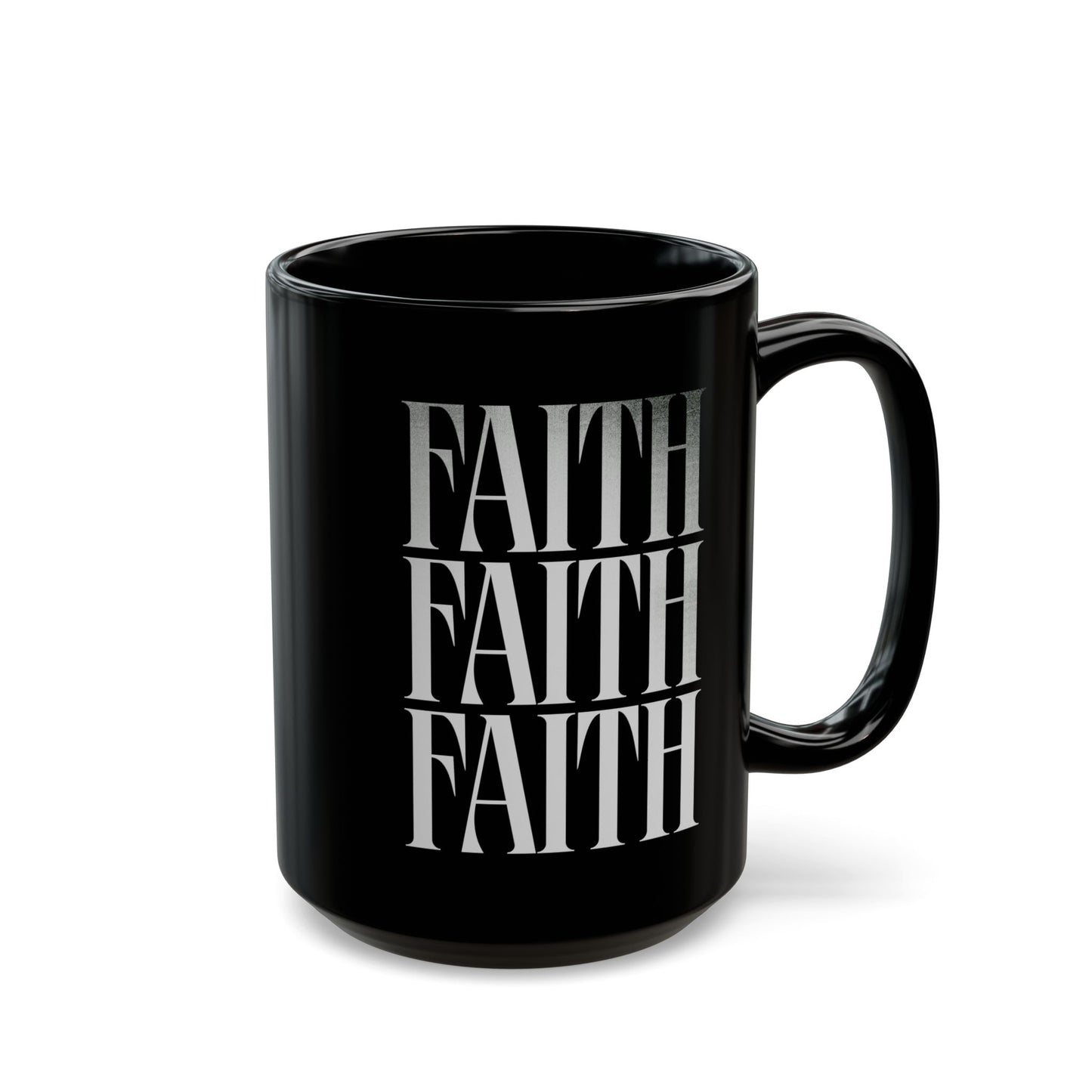 Faith Faded Black Mug