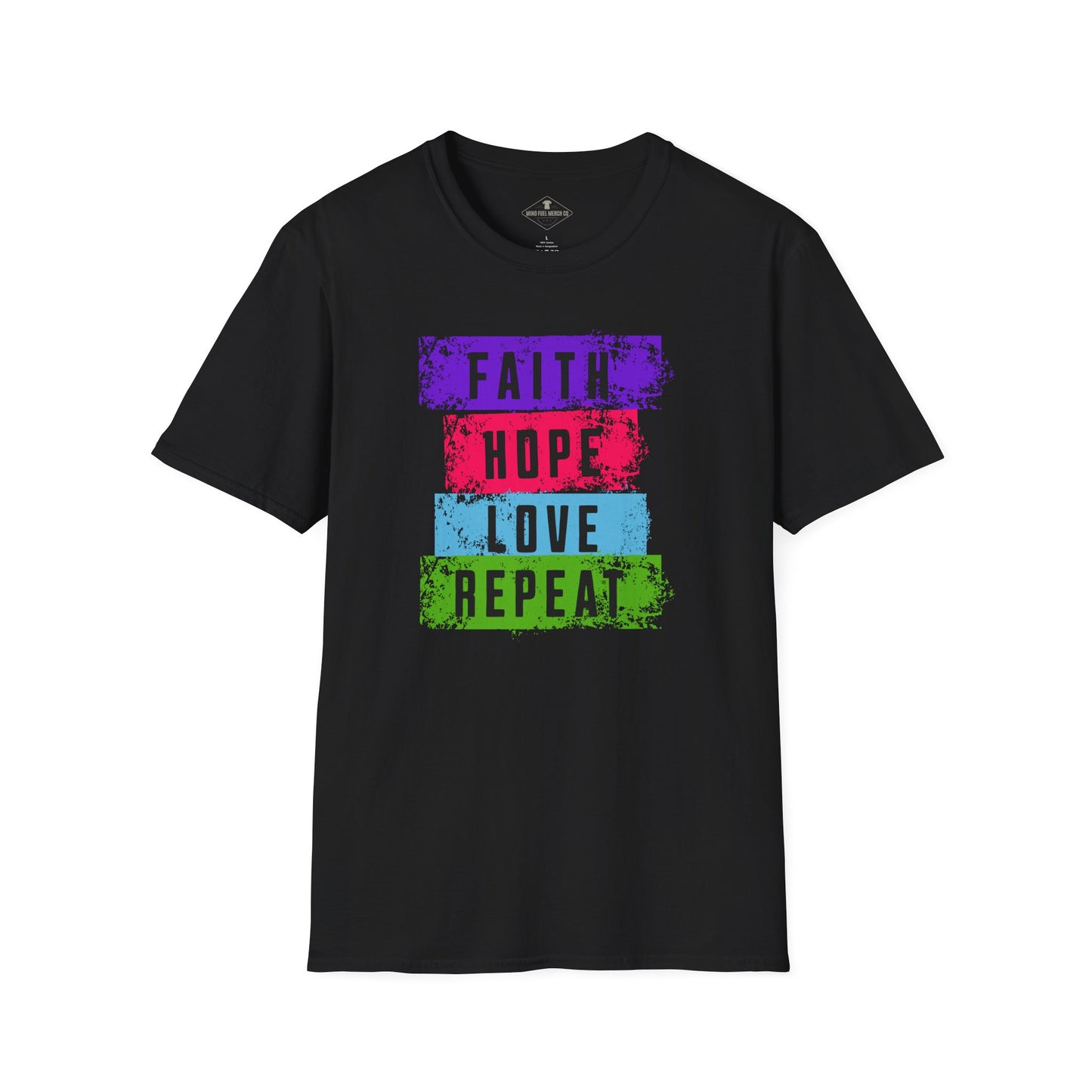 Faith Hope Love Repeat Black T-Shirt