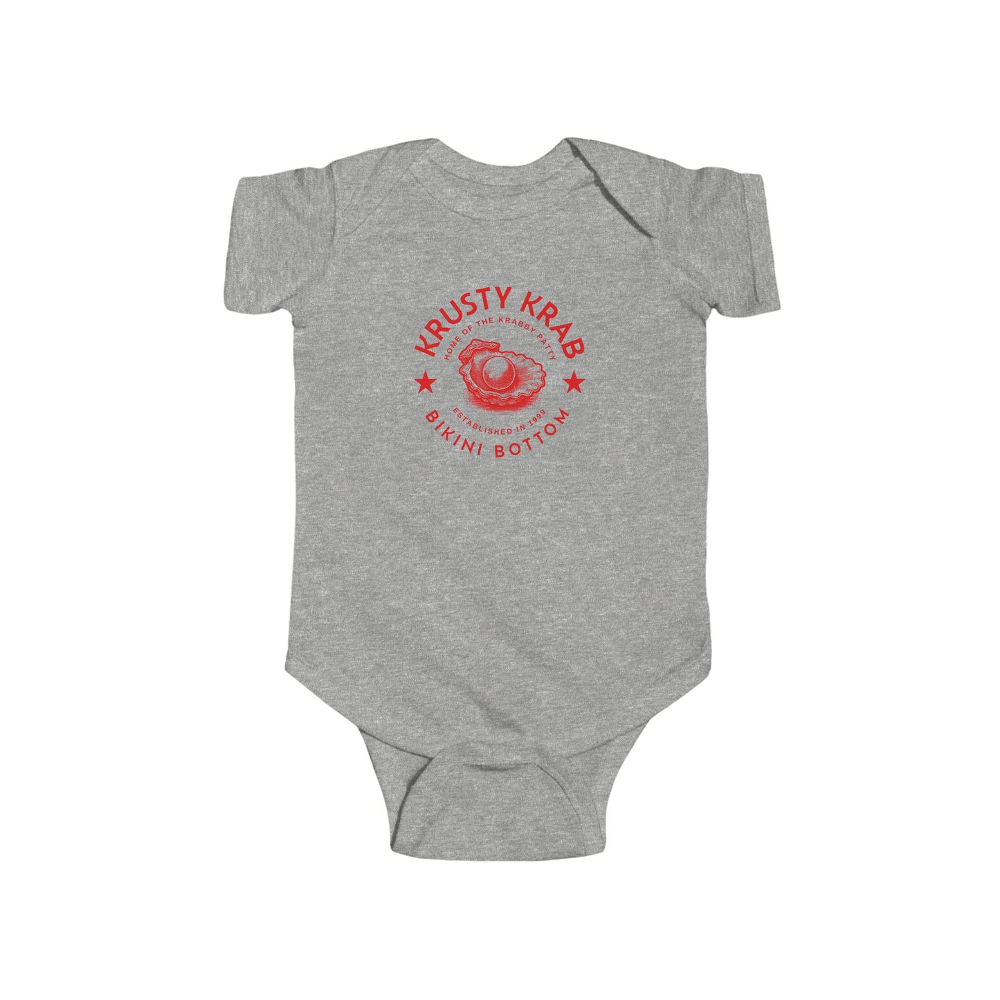 Krusty Krab Grey Baby Bodysuit