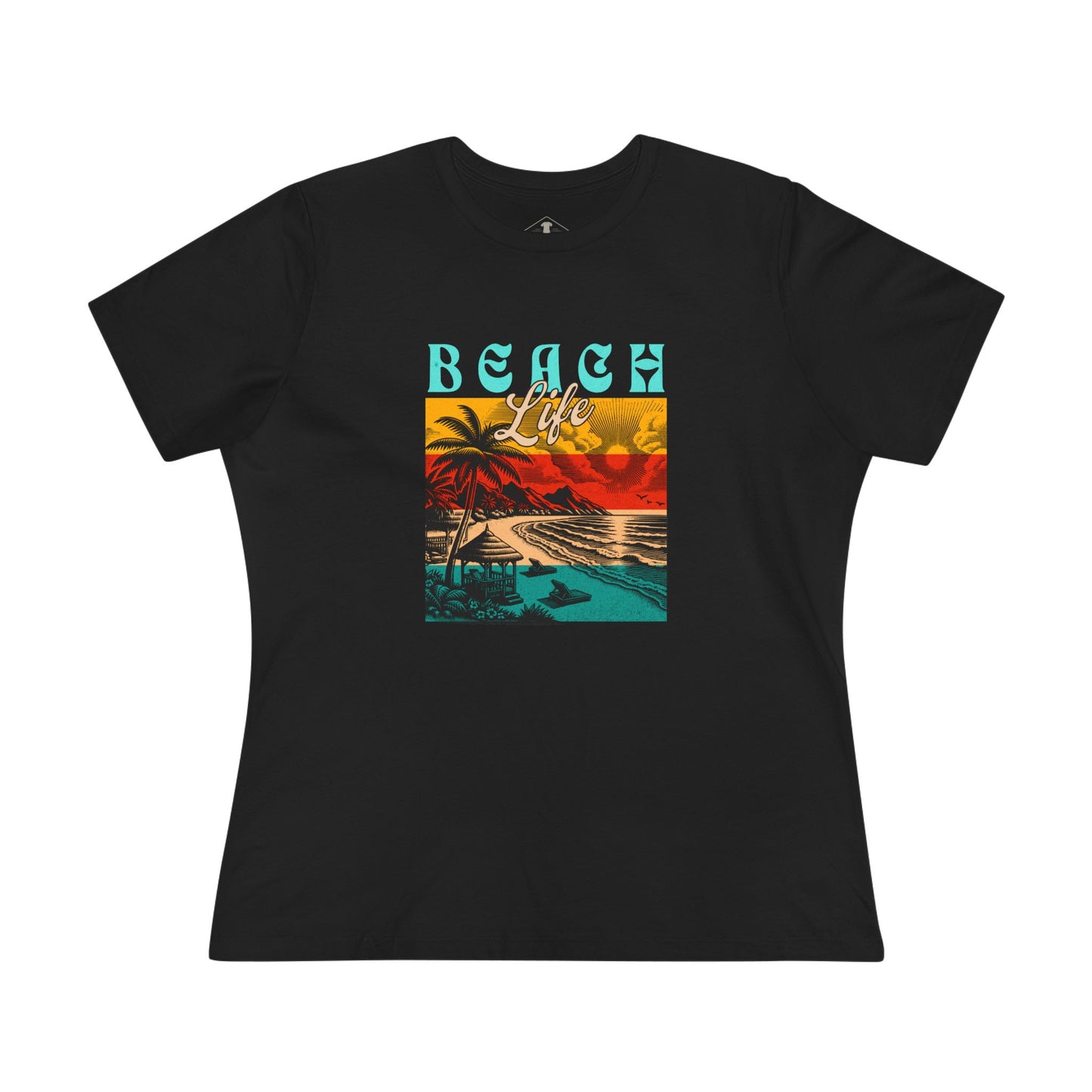 Beach Life Black Womens T-Shirt