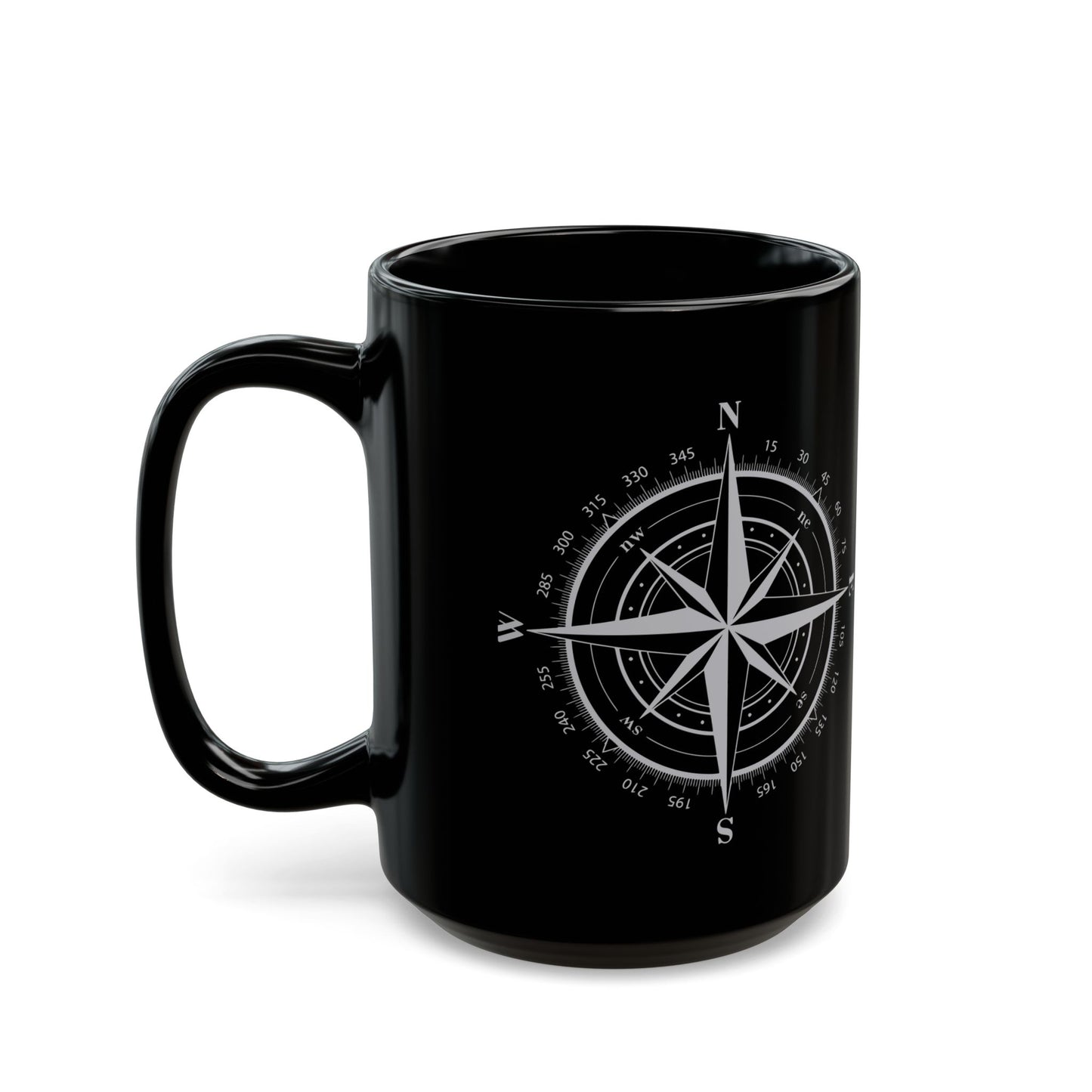 Compass Black Mug