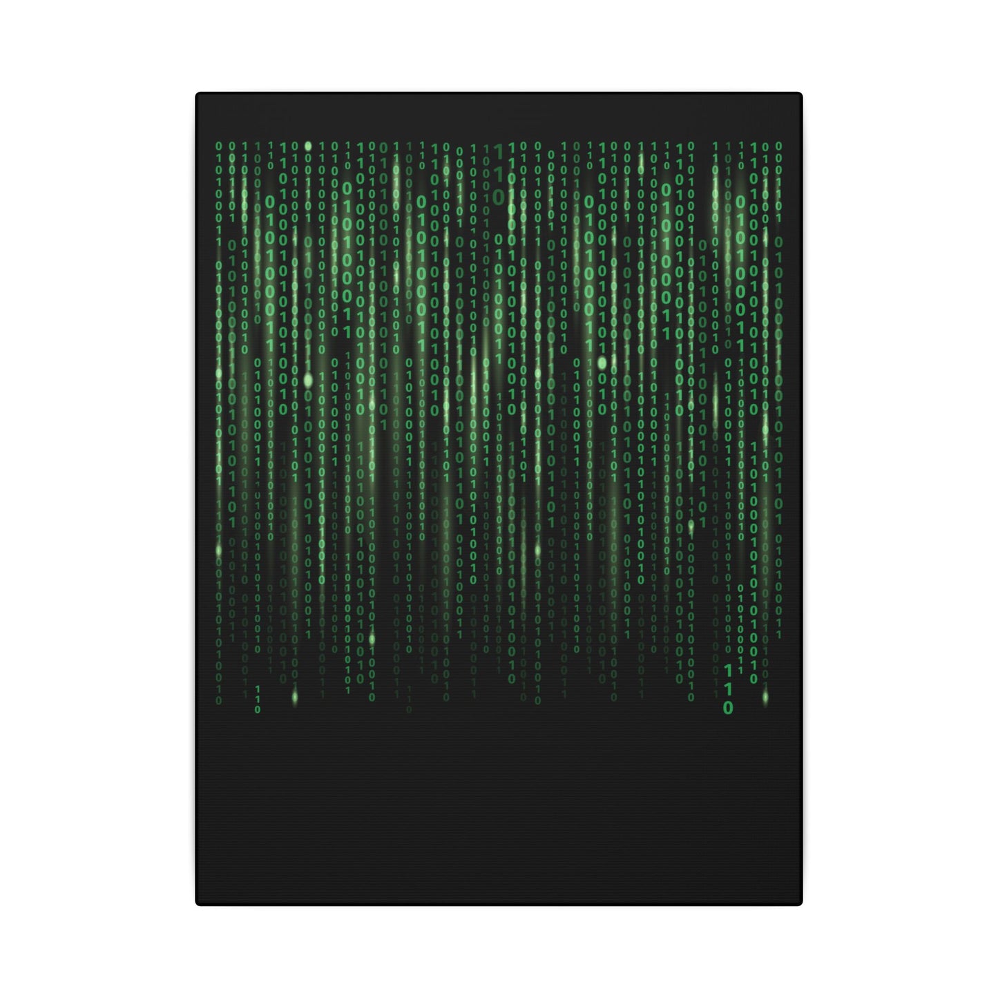 Binary Code Black Wall Canvas
