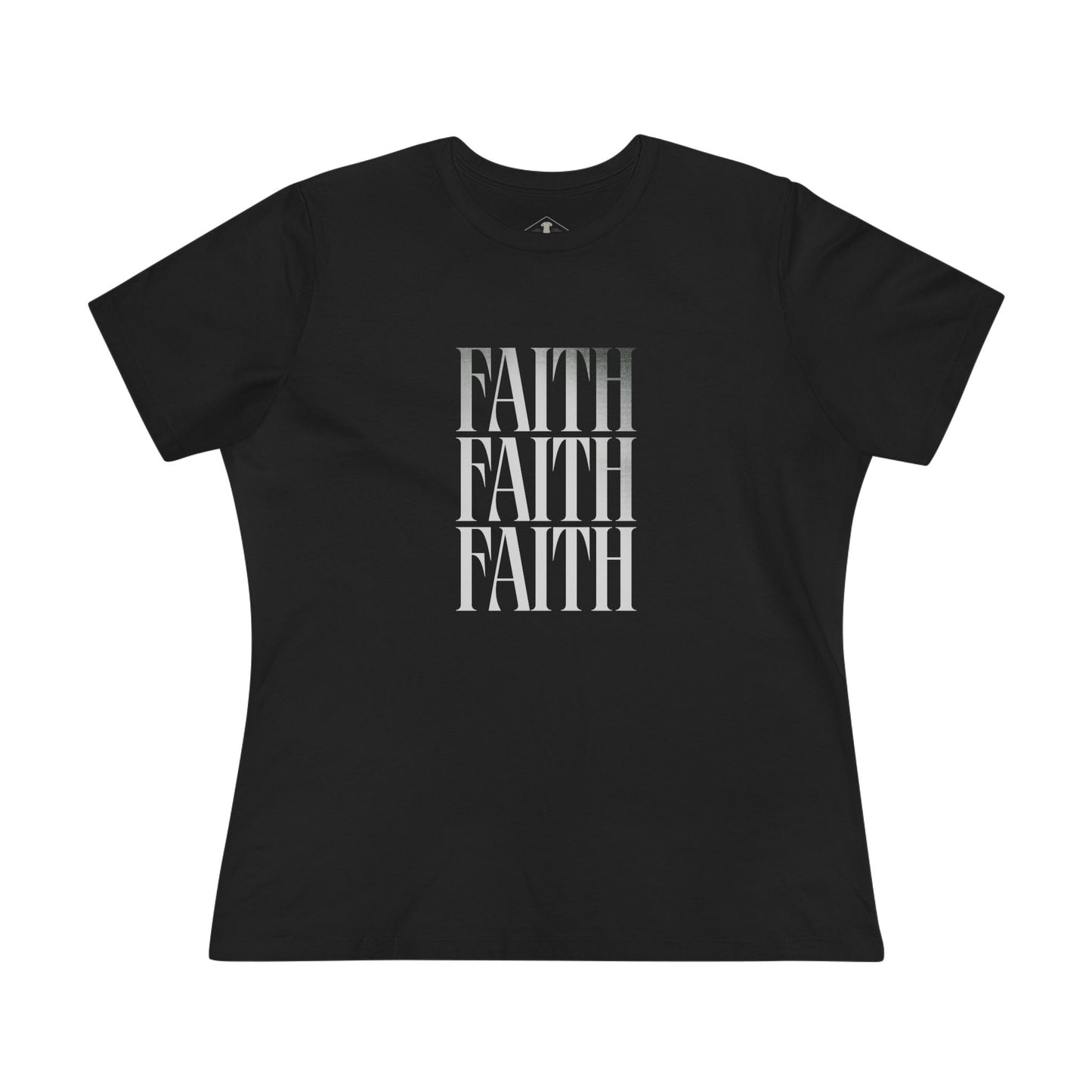 Faith Faded Black Womens T-Shirt