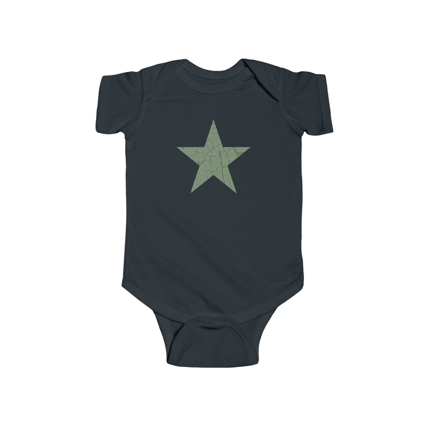 Vintage Star Black Baby Bodysuit
