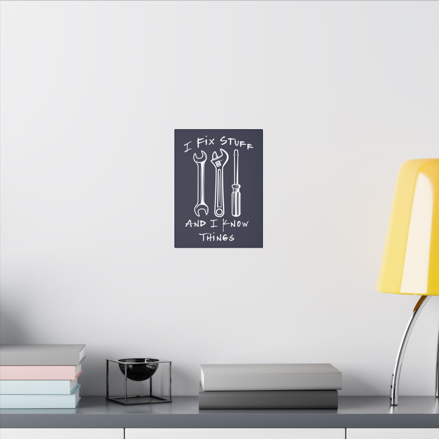 I Fix Stuff And Know Things Navy Wall Canvas