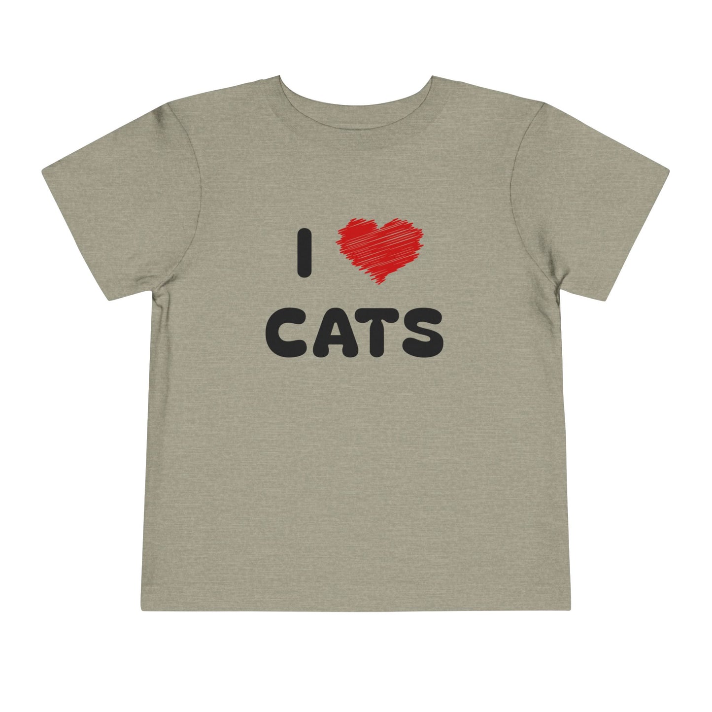 I Love Cats Grey Toddler T-Shirt