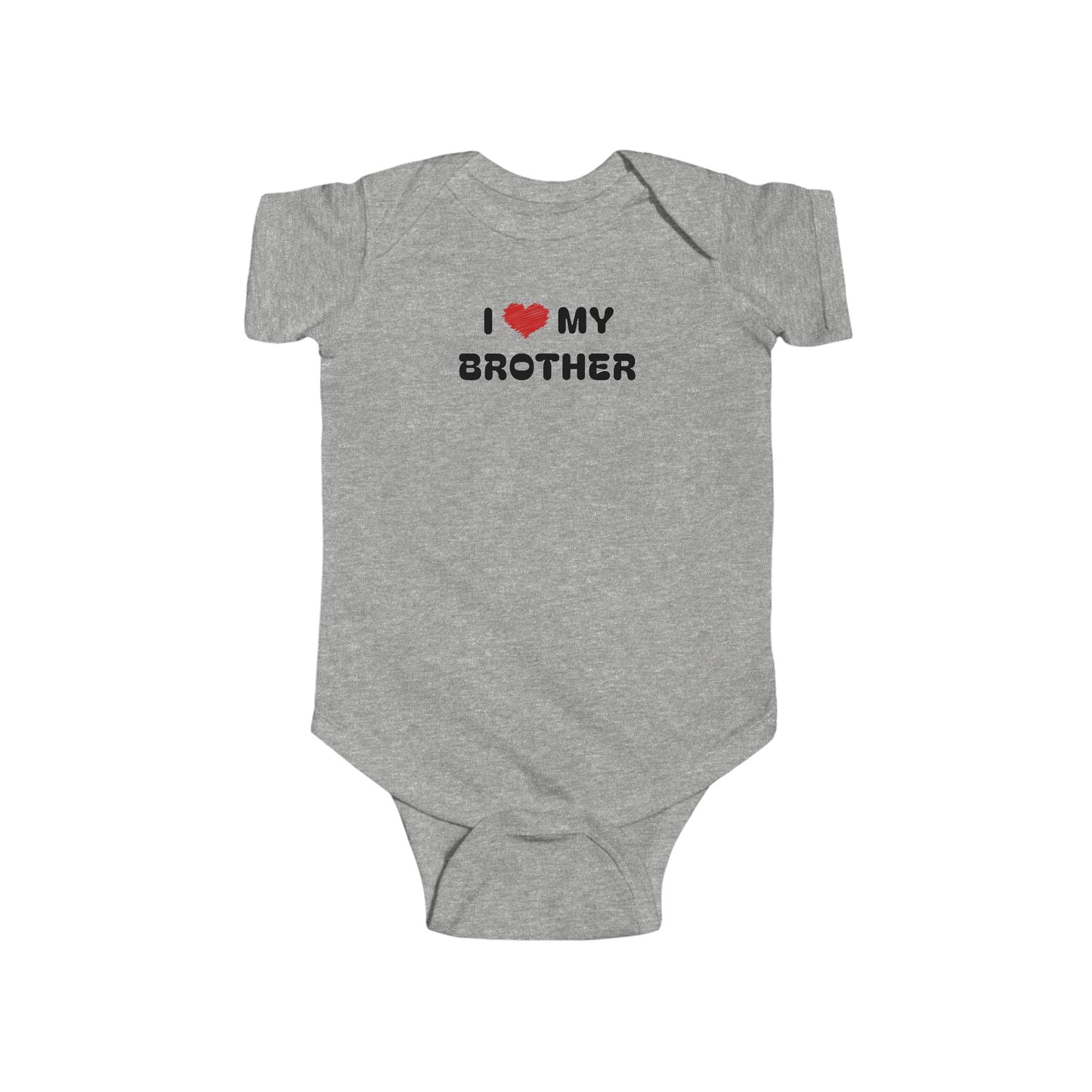 I Love My Brother Grey Baby Bodysuit