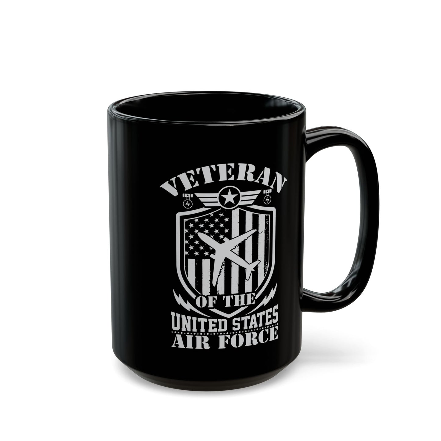 US Air Force Veteran Black Mug
