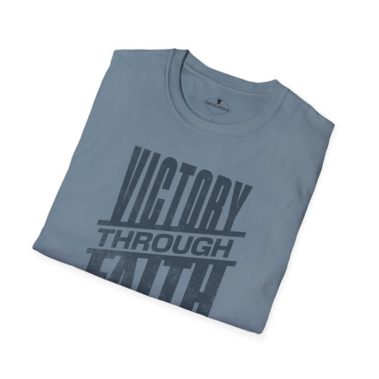 Victory Through Faith Slate Blue T-Shirt