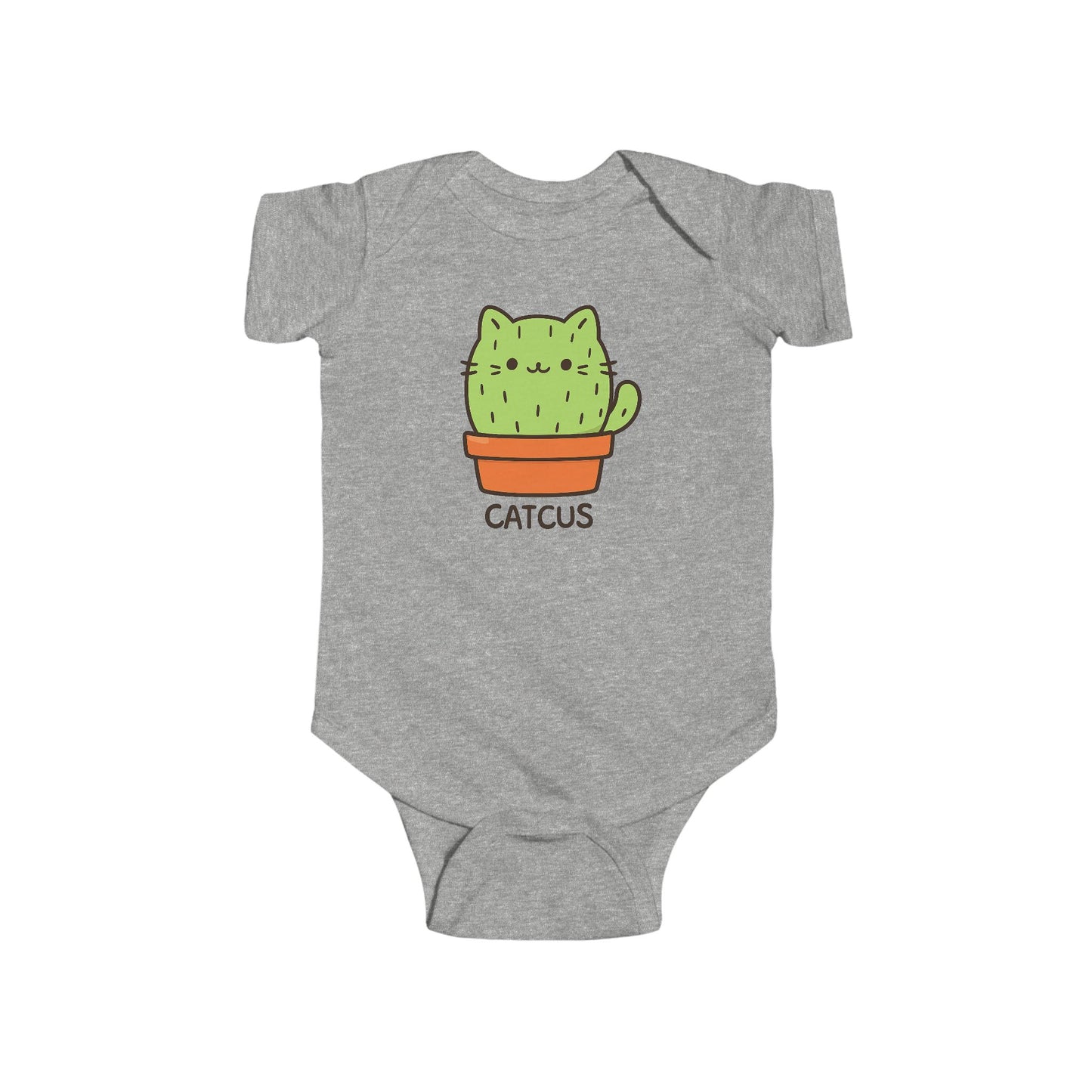 Catcus Grey Baby Bodysuit