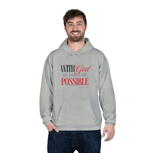 With God All Things Are Possible Grey Hoodie