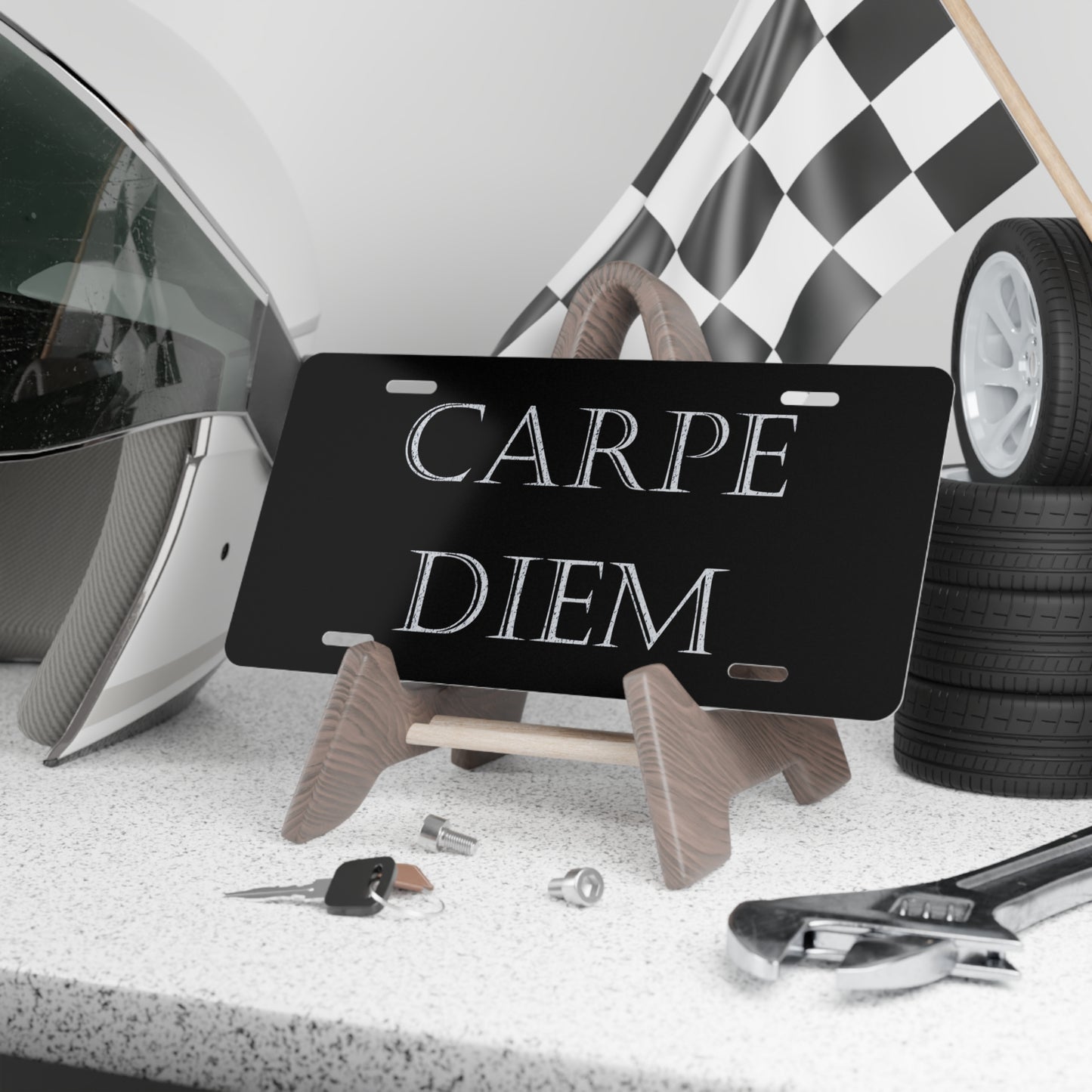 Carpe Diem Black Vanity License Plate