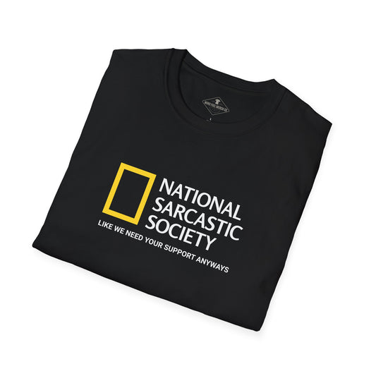National Sarcastic Society Black T-Shirt