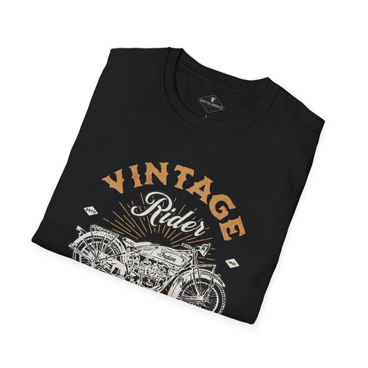 Vintage Rider Motorcycle Black T-Shirt