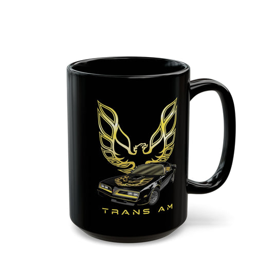 Vintage 1970's Firebird Black Mug