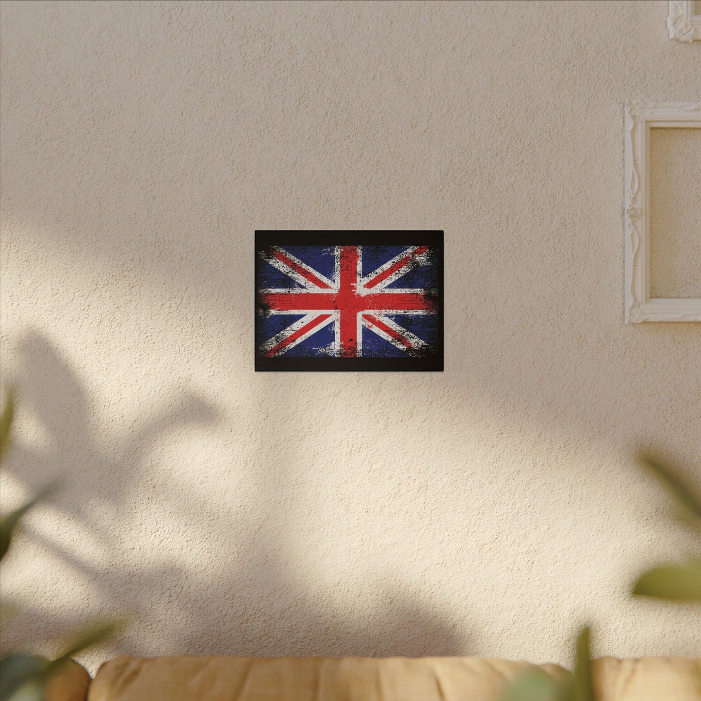 Union Jack UK Flag Black Wall Canvas