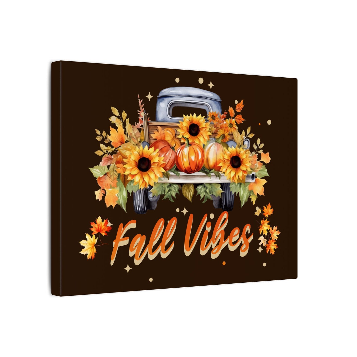 Fall Vibes Brown Wall Canvas