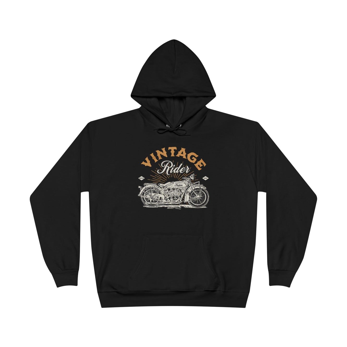 Vintage Rider Black Hoodie