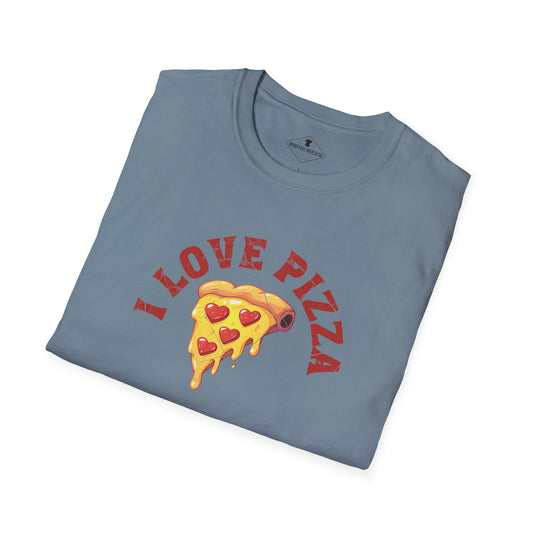 I Love Pizza Slate Blue T-Shirt