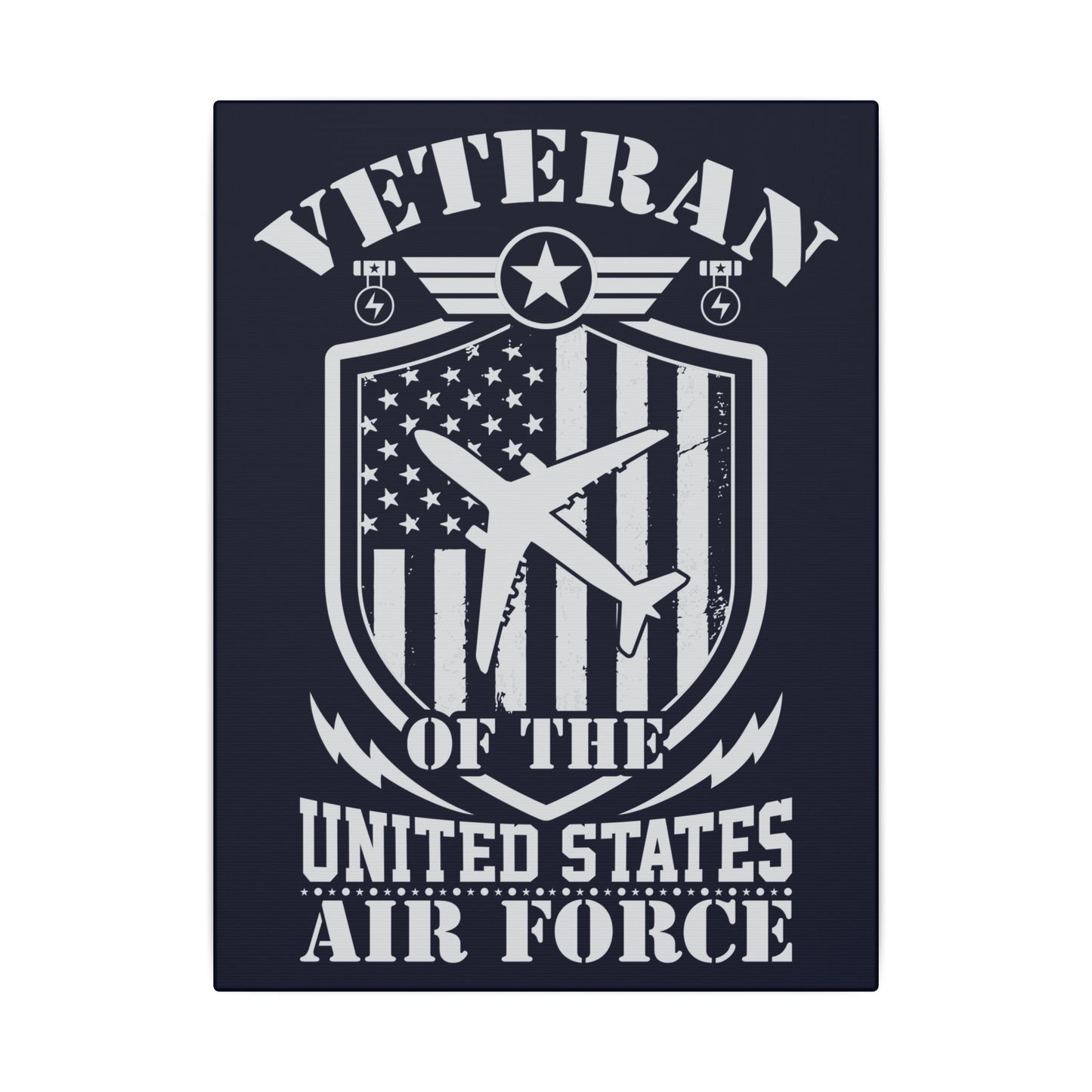 US Air Force Veteran Blue Wall Canvas