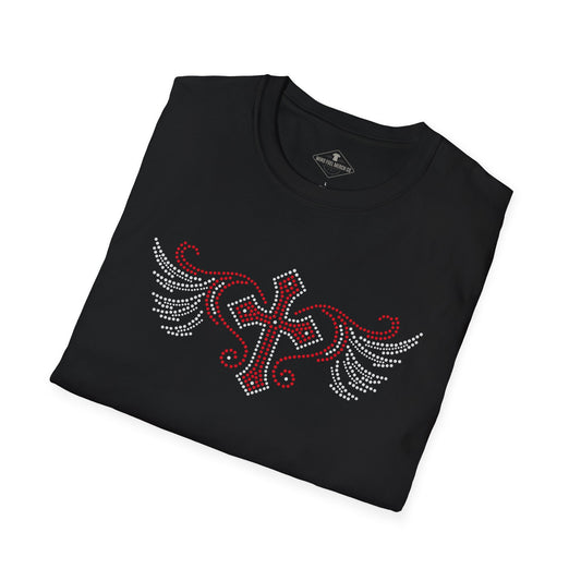 Cross Wings "Rhinestone" Black T-Shirt
